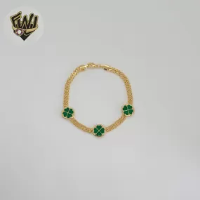 (1-0758) Gold Laminate - 5mm Clover Curb Bracelet - BGF