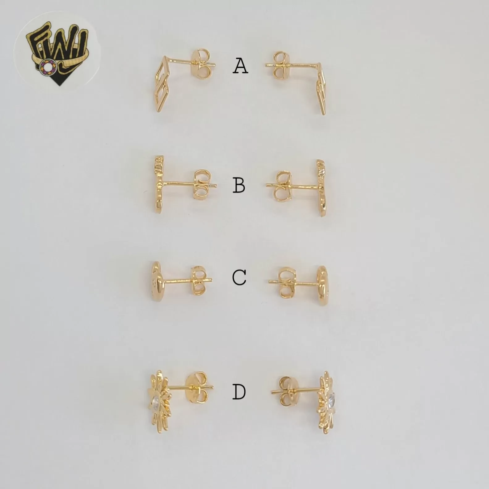 (1-1108-1) Gold Laminate - Small Stud Earrings - BGF