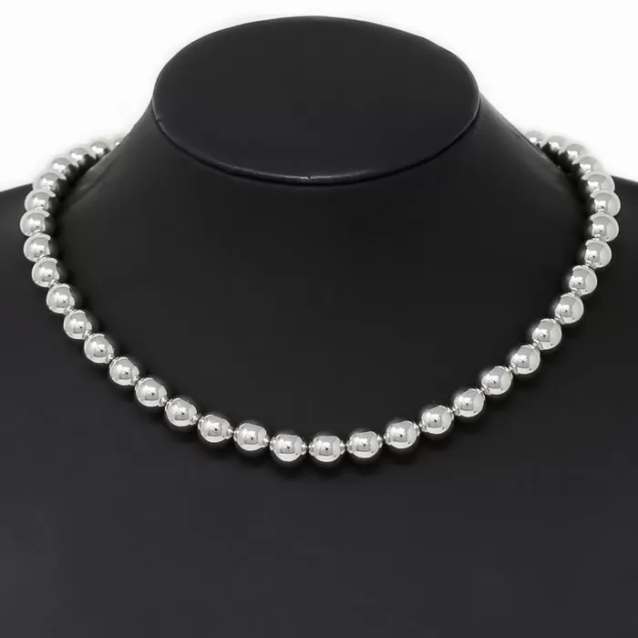 10 MM Metal Ball Beaded Short Necklace