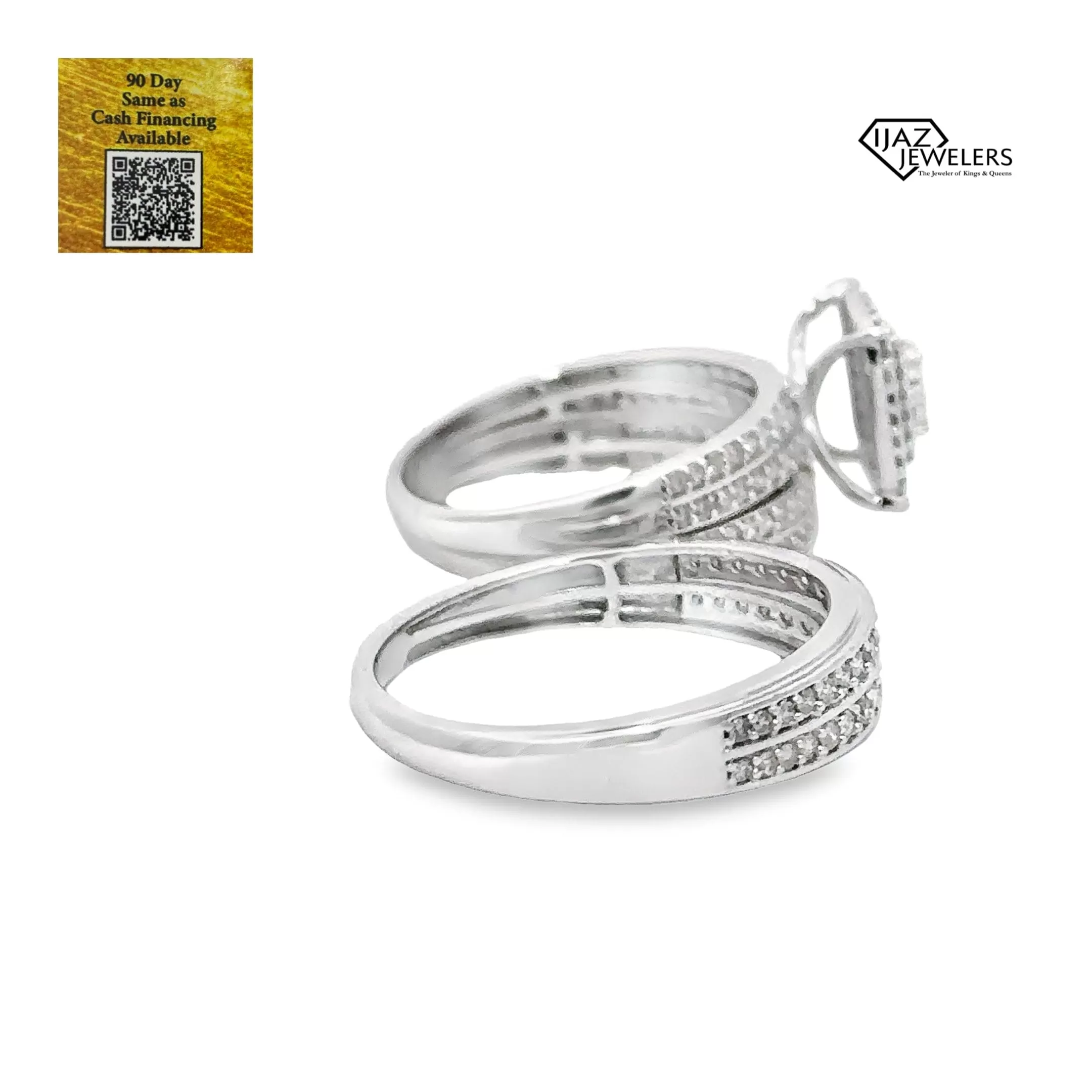 10K White Gold 1.25 CTW Diamond Wedding Trio Set