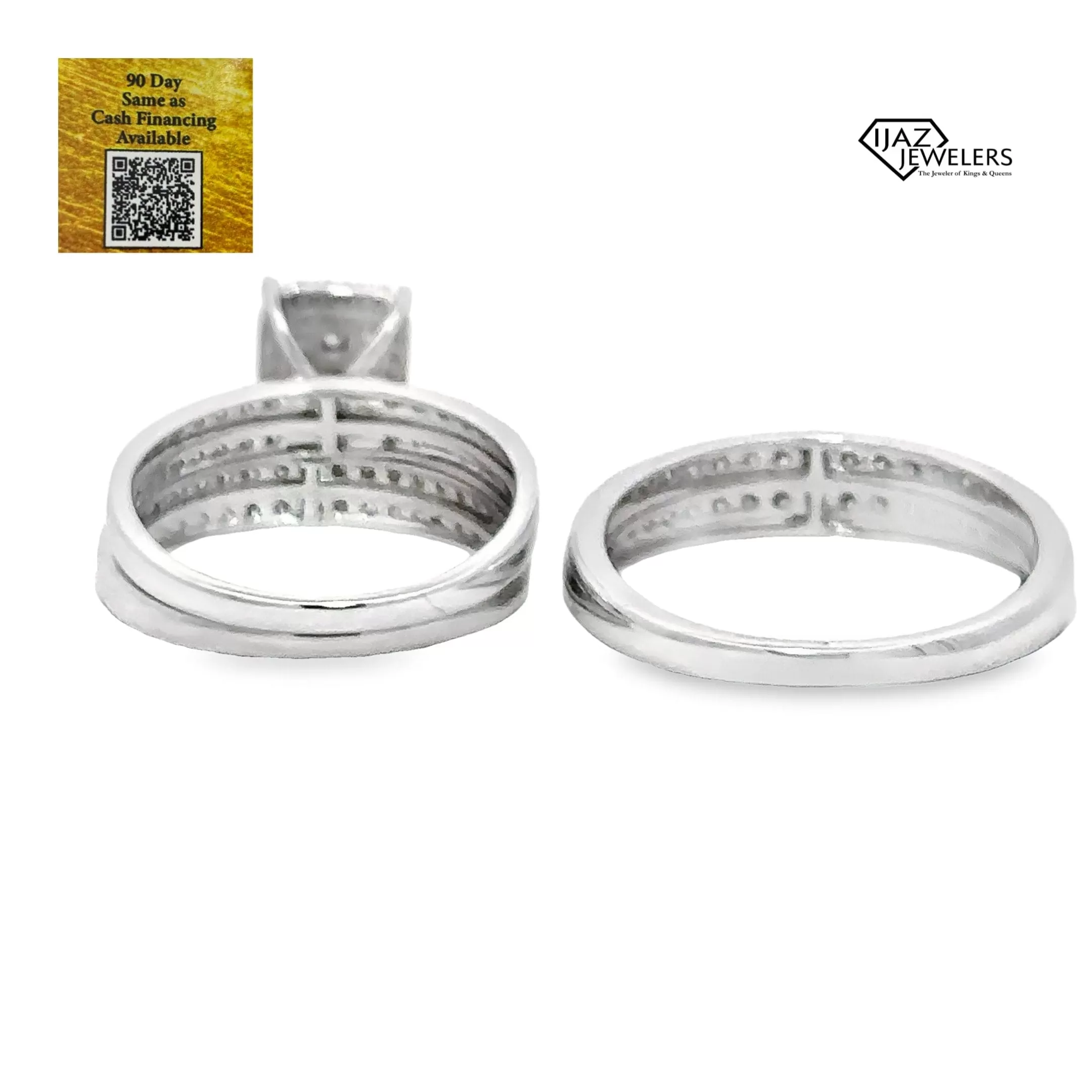 10K White Gold 1.25 CTW Diamond Wedding Trio Set