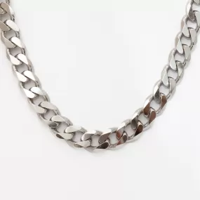 13mm Sterling Silver Rhodium-plated Curb Chain