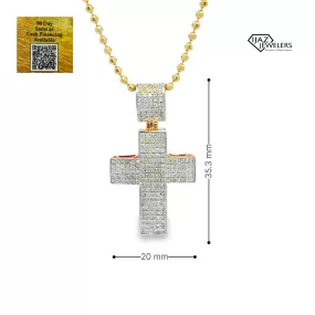 14K Gold 0.80 CTW Diamond Cross Charm