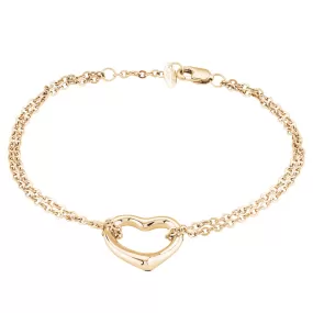 14K Karat Open Heart Bracelet