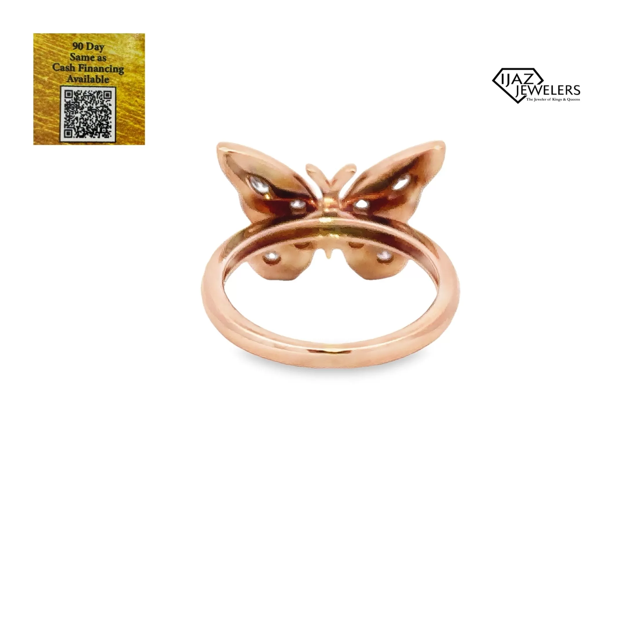 14K Rose Gold 0.38 CTW Diamond Butterfly Ring