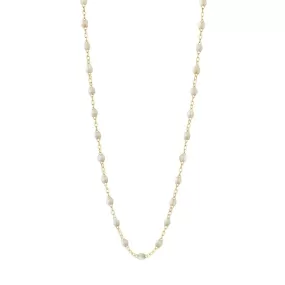 18K Gold and Opal Resin Beaded Classic Necklace