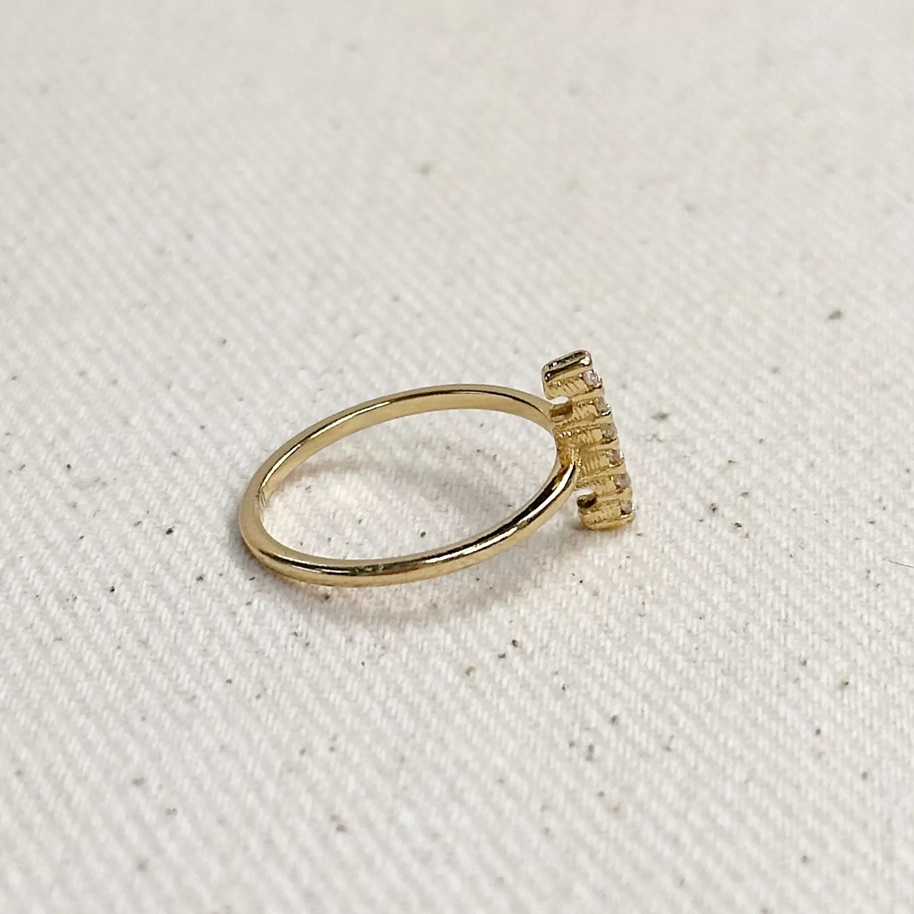 18k Gold Filled Mini Bar CZ Ring