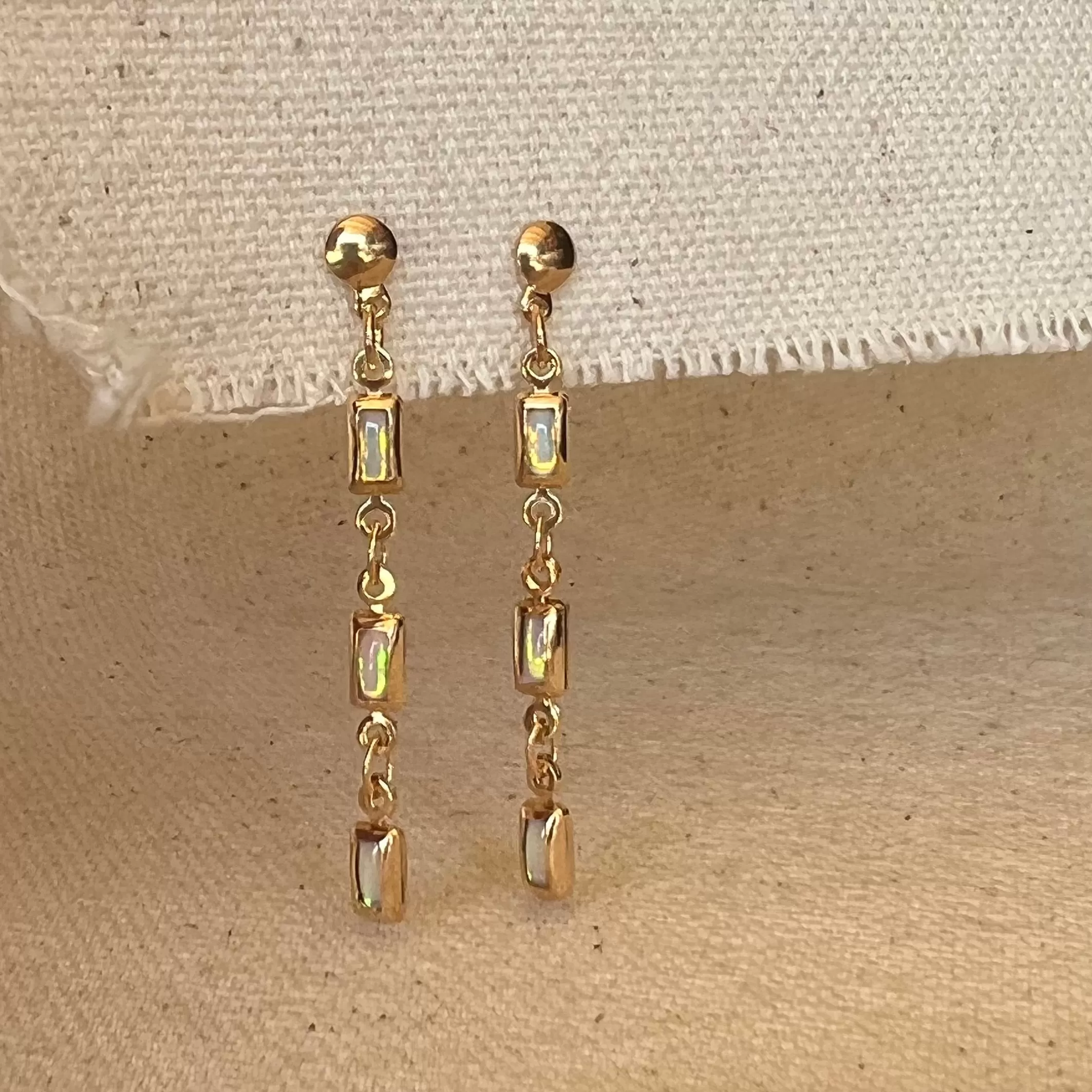 18k Gold Filled Opal Drop Earrings