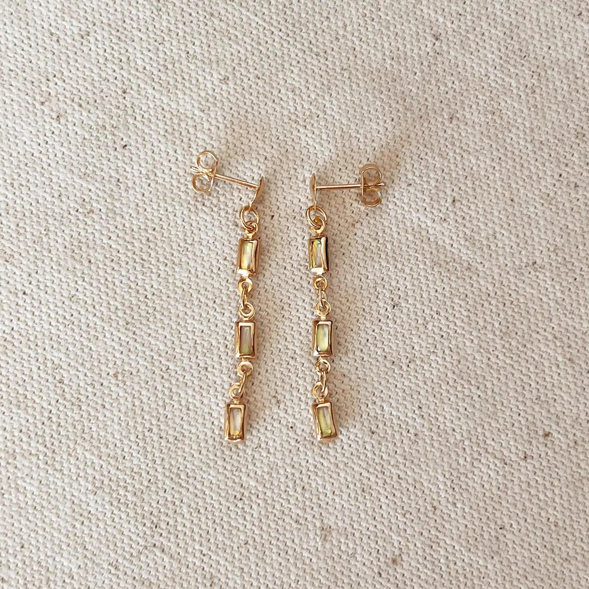 18k Gold Filled Opal Drop Earrings