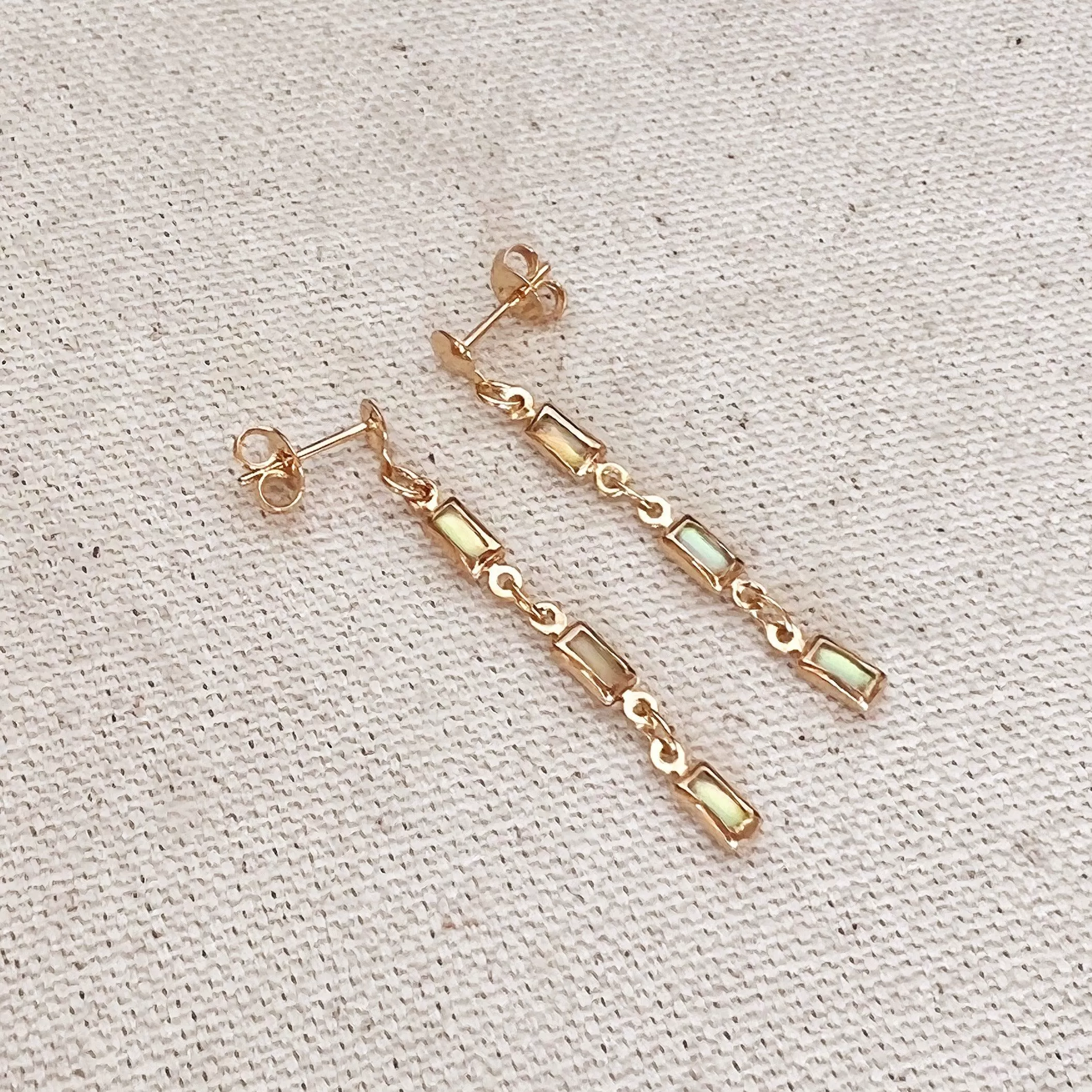 18k Gold Filled Opal Drop Earrings