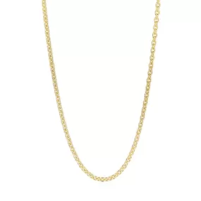 18K Gold Medium Weight Cable Chain in 22-24 Adjustable Length