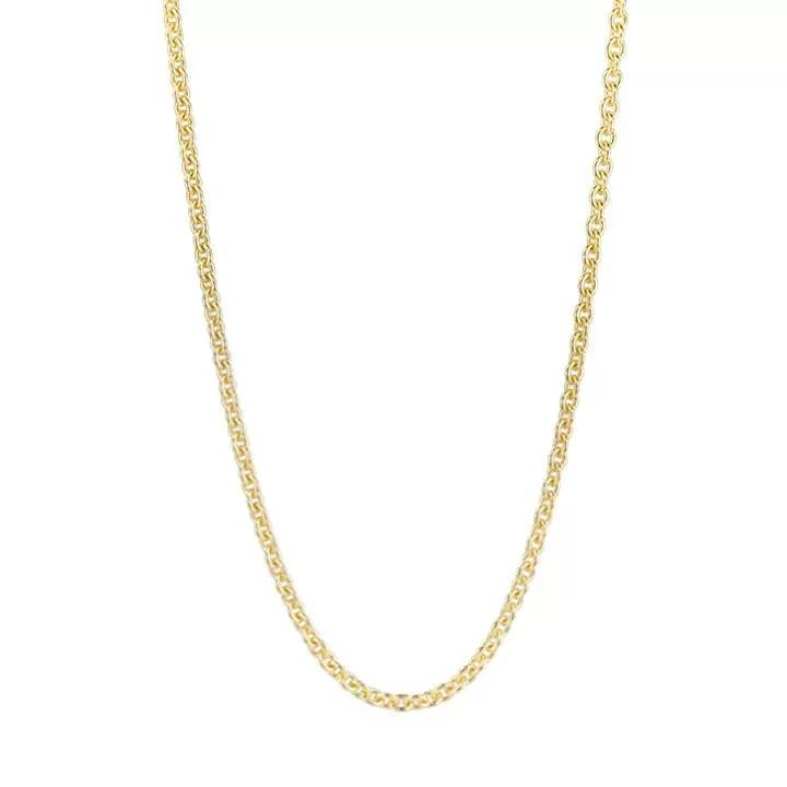 18K Gold Medium Weight Cable Chain in 22-24 Adjustable Length