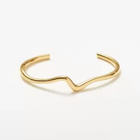 18K Gold Plated Molten Wave Cuff Bracelet