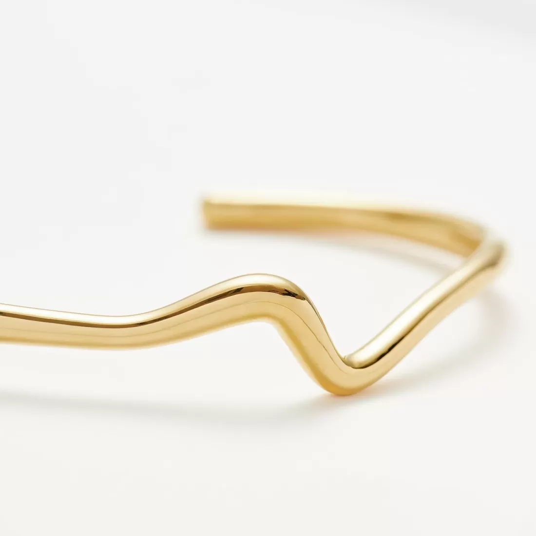 18K Gold Plated Molten Wave Cuff Bracelet