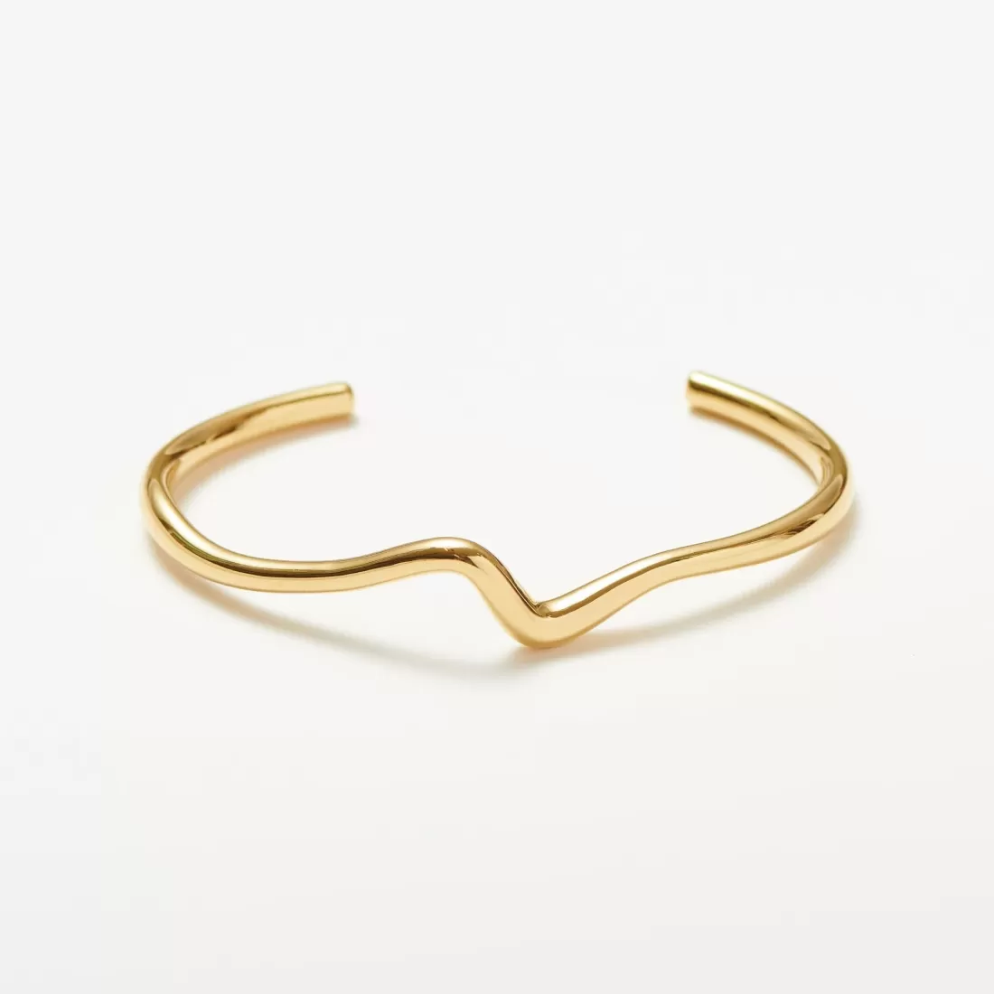 18K Gold Plated Molten Wave Cuff Bracelet