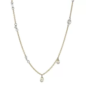 ~1ct Free-Set Marquis, Round, and Pear Shaped Diamond Necklace