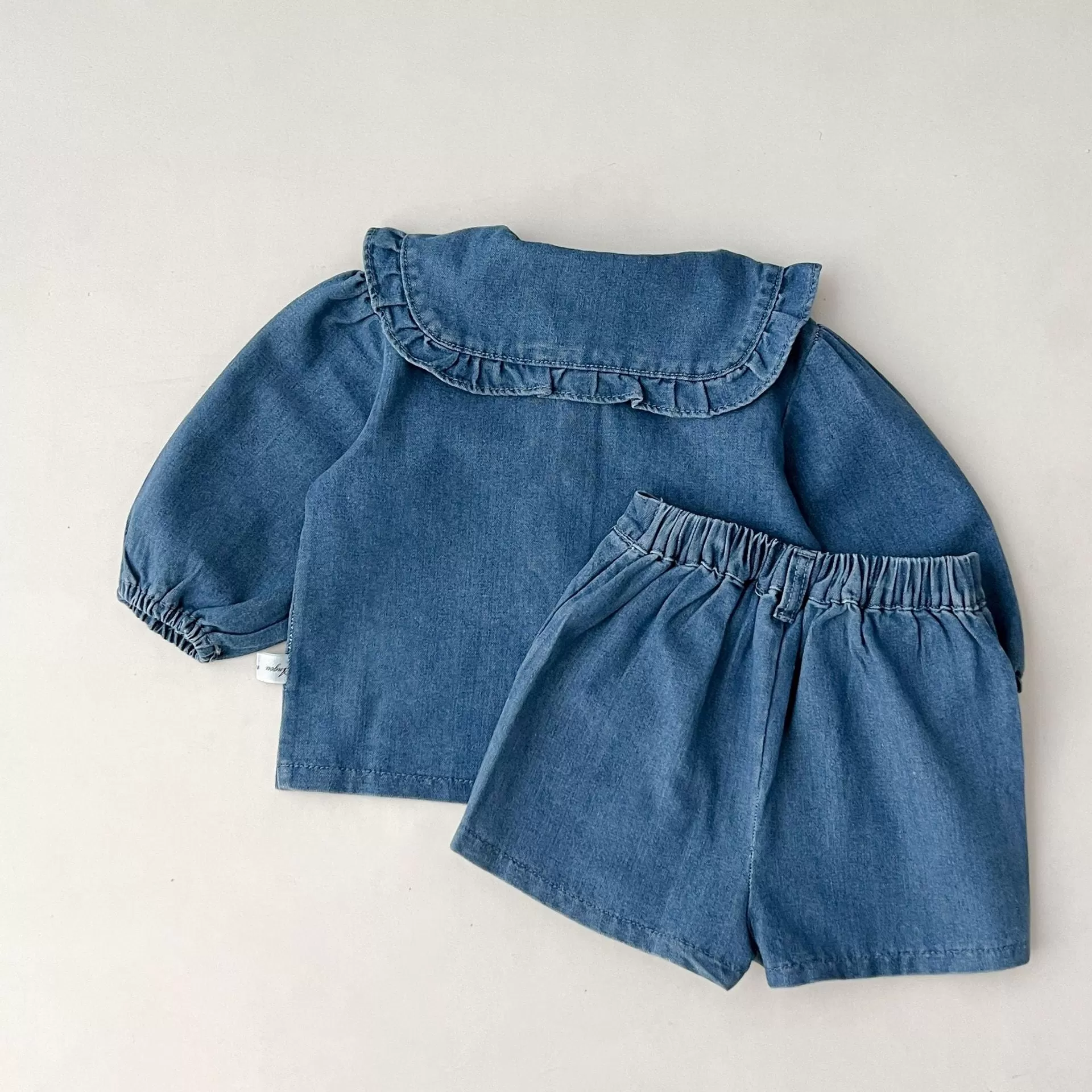 2 Pieces Set Baby Kid Girls Solid Color Tops And Shorts Wholesale 24030106