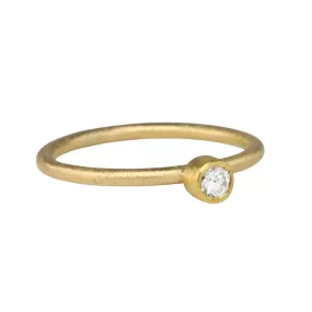 22K Gold Bezel-Set Diamond Ring