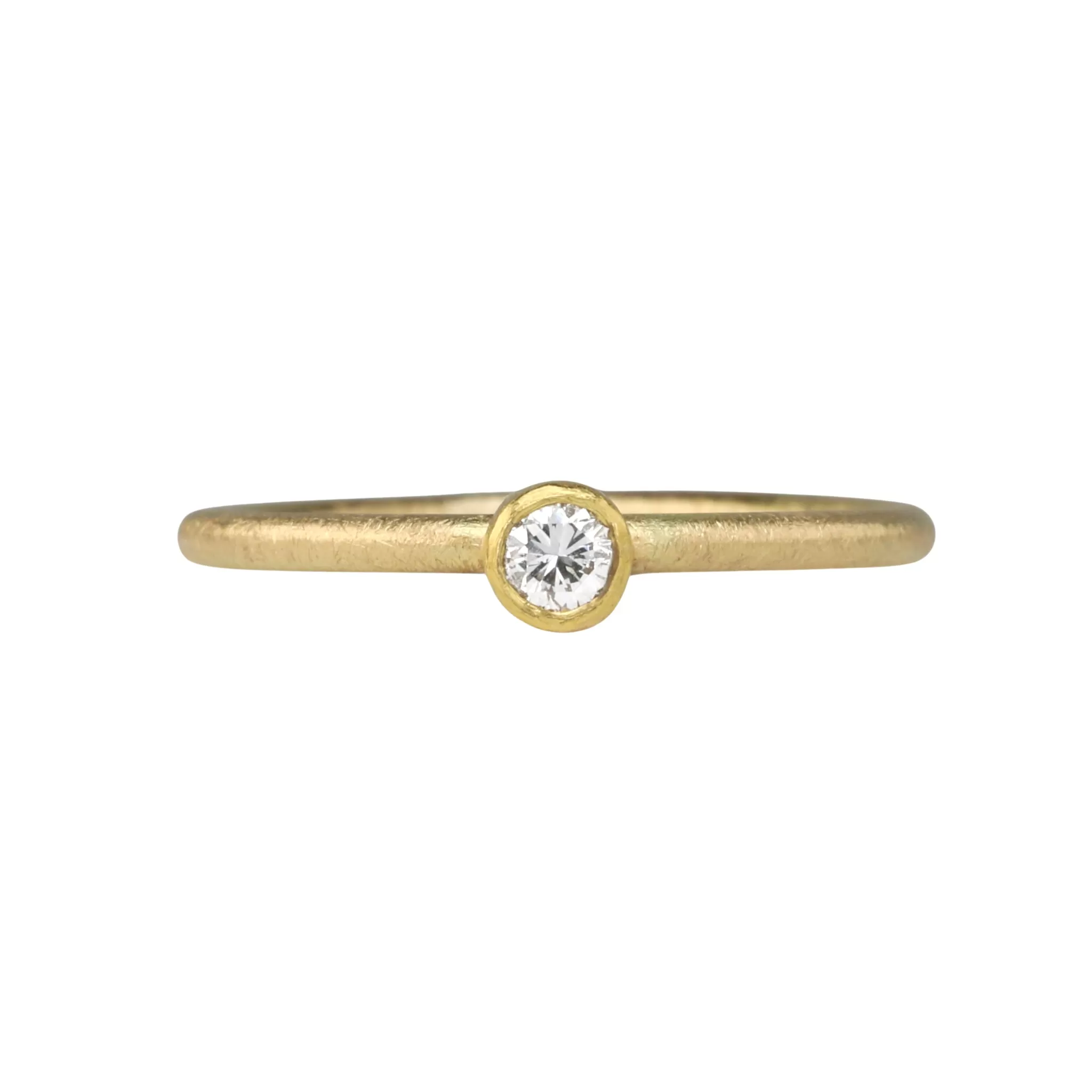 22K Gold Bezel-Set Diamond Ring