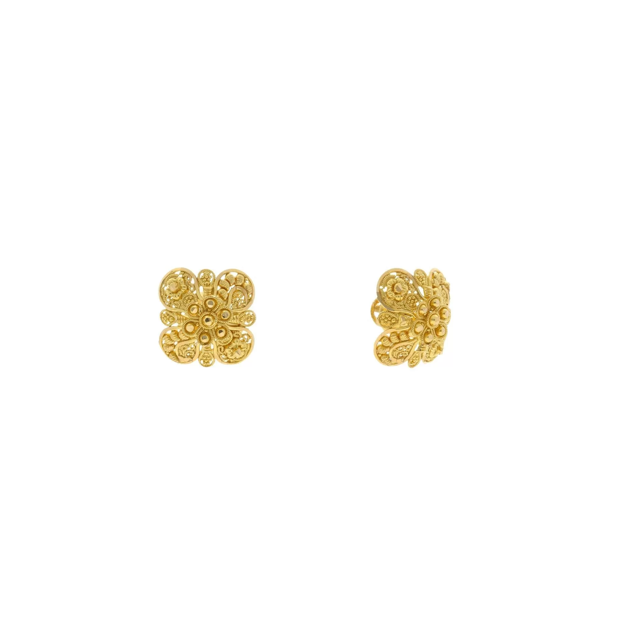 22K Yellow Gold Butterfly Shaped Stud Earrings, 5.6 grams