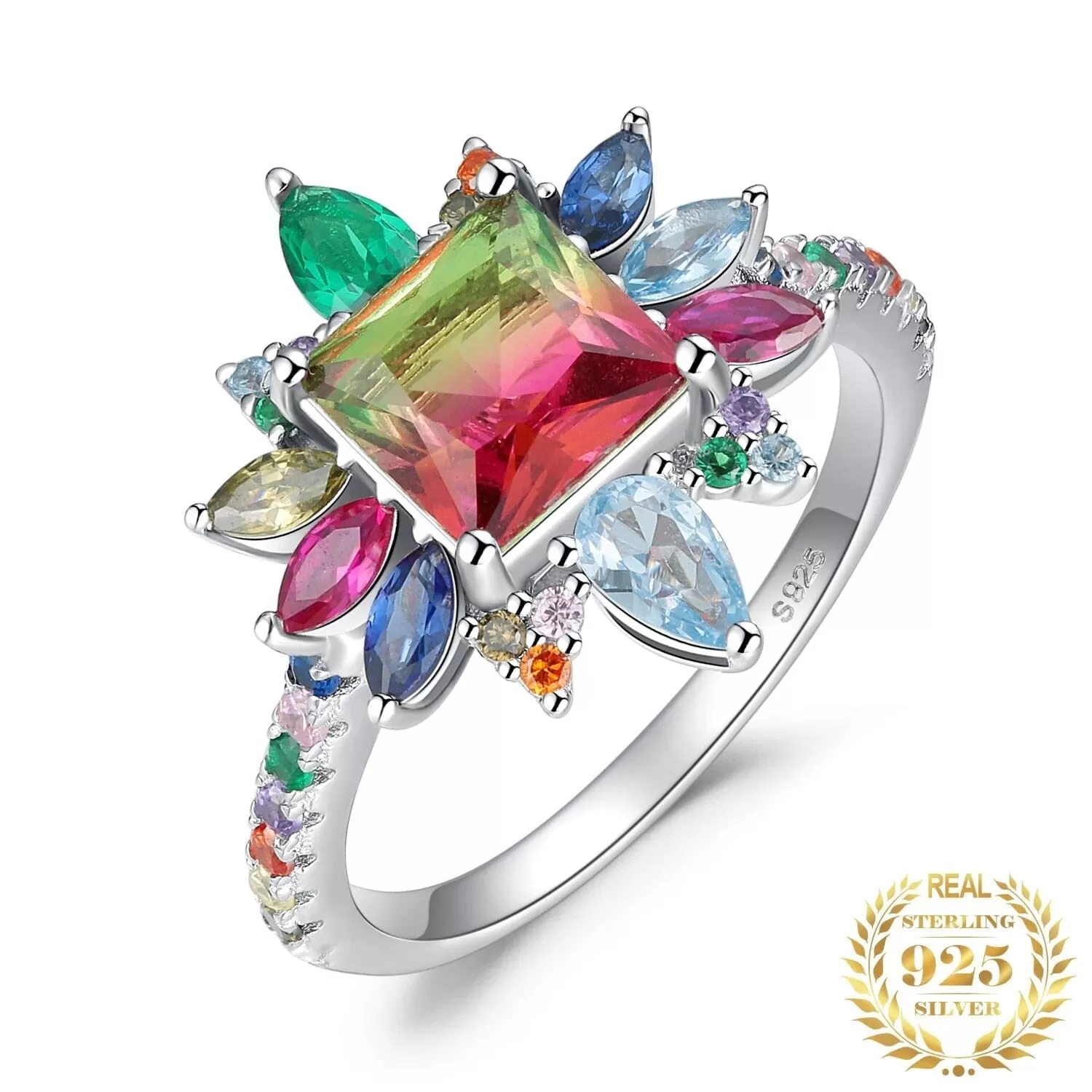 4.6ct Nano Simulated Watermelon Tourmaline - 925 Sterling Silver