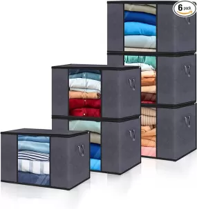 6 pcs Closet Organizers and Storage Containers for Clothes 60*40*35cm