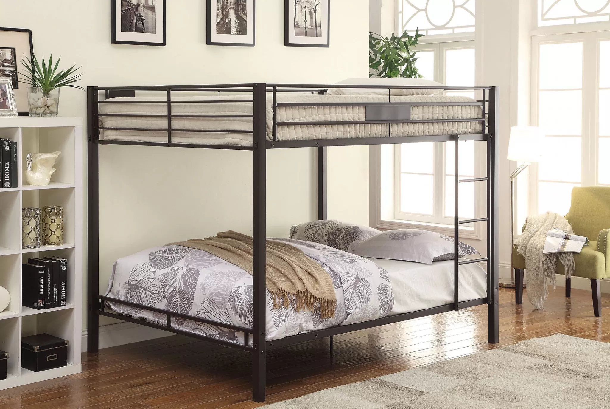 83 X 63 X 65 Sandy Black Metal Bunk Bed