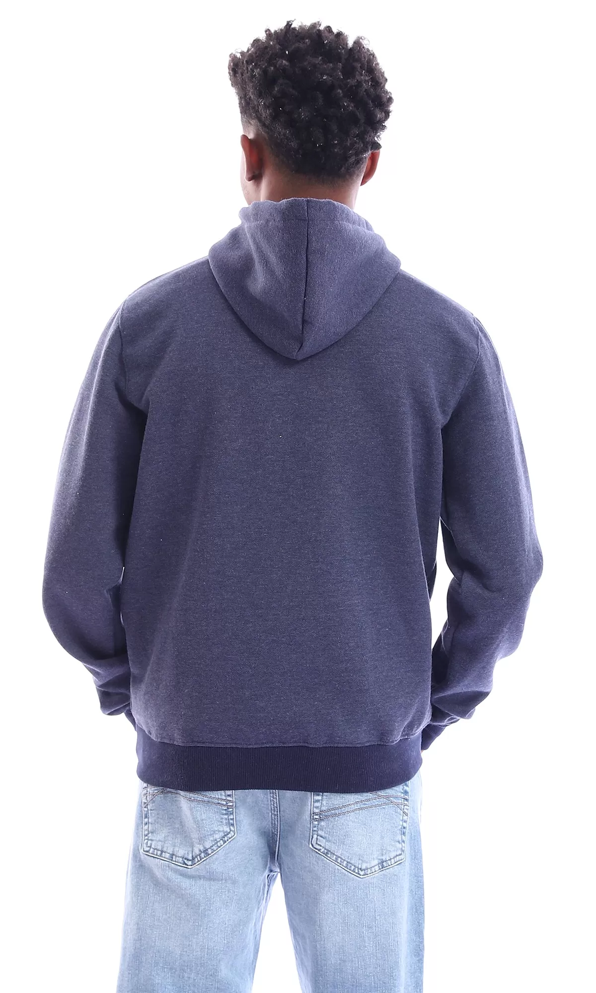 96052 Front Kangaroo Pocket With Full Sleeves Hoodie - Navy Blue