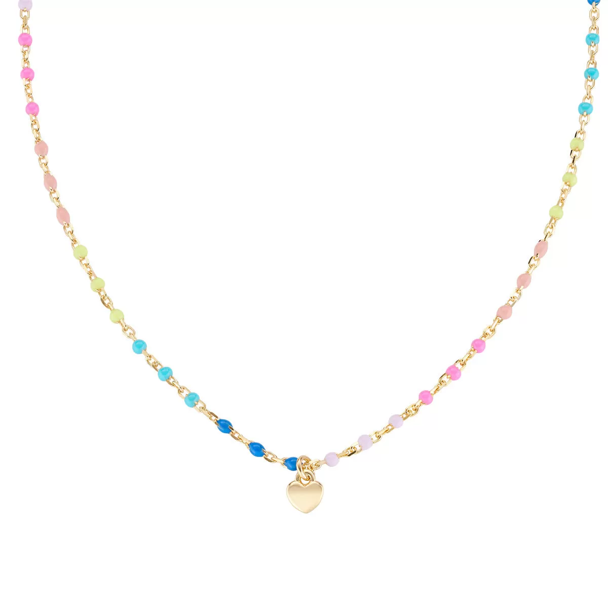 Amen 18k/925 Vermeil Enamel Heart Necklaces