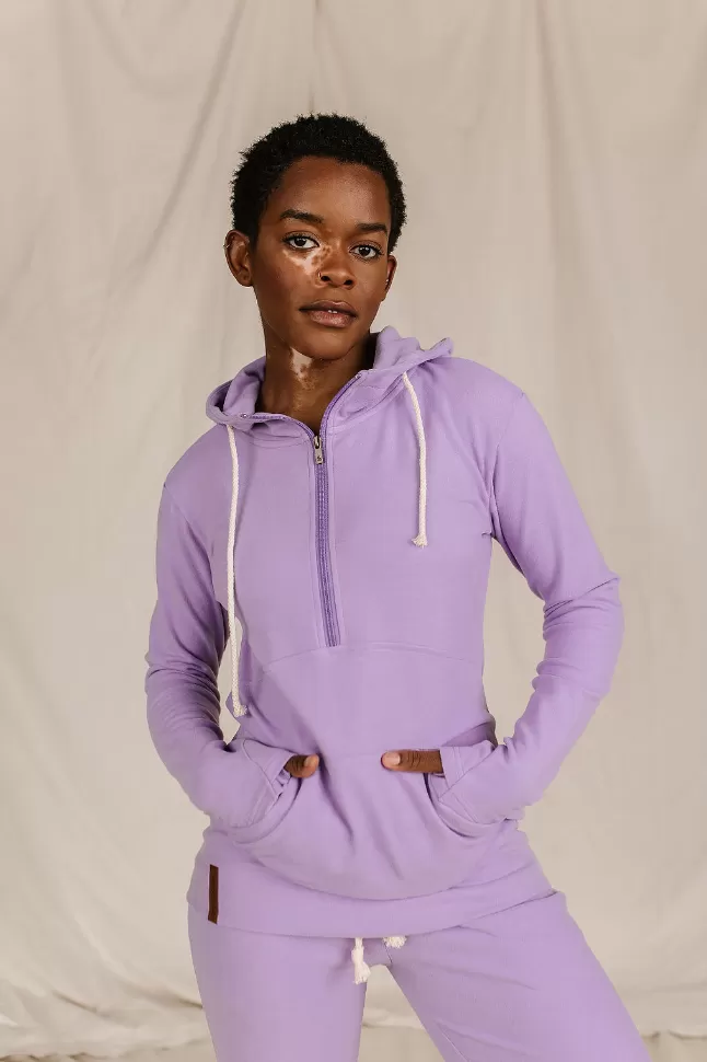 Ampersand Avenue - Halfzip Hoodie Performance Fleece - Wisteria