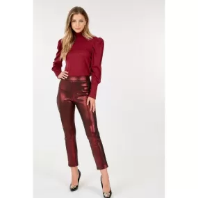 Animal Skin Vinyl Ankle Pants