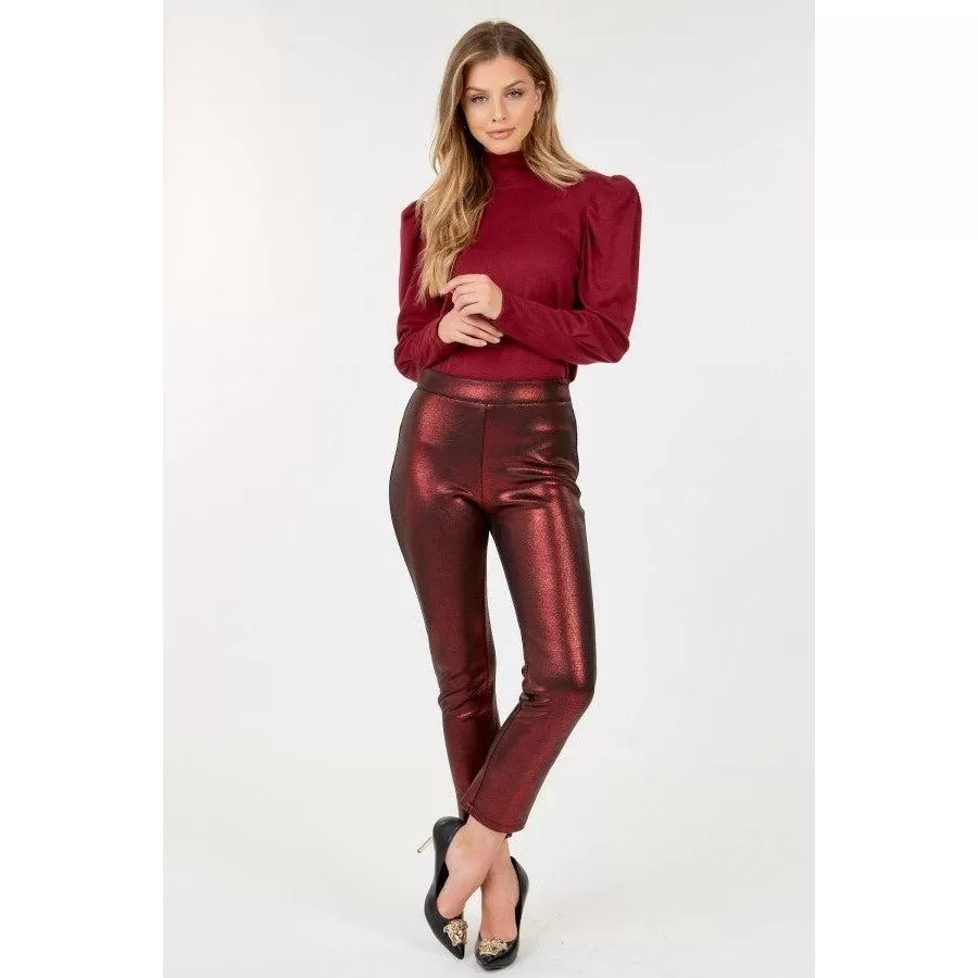 Animal Skin Vinyl Ankle Pants