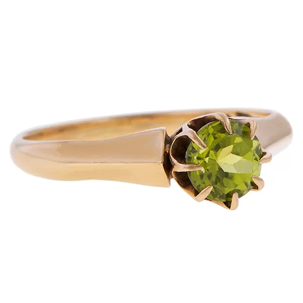 Antique Peridot Solitaire Ring