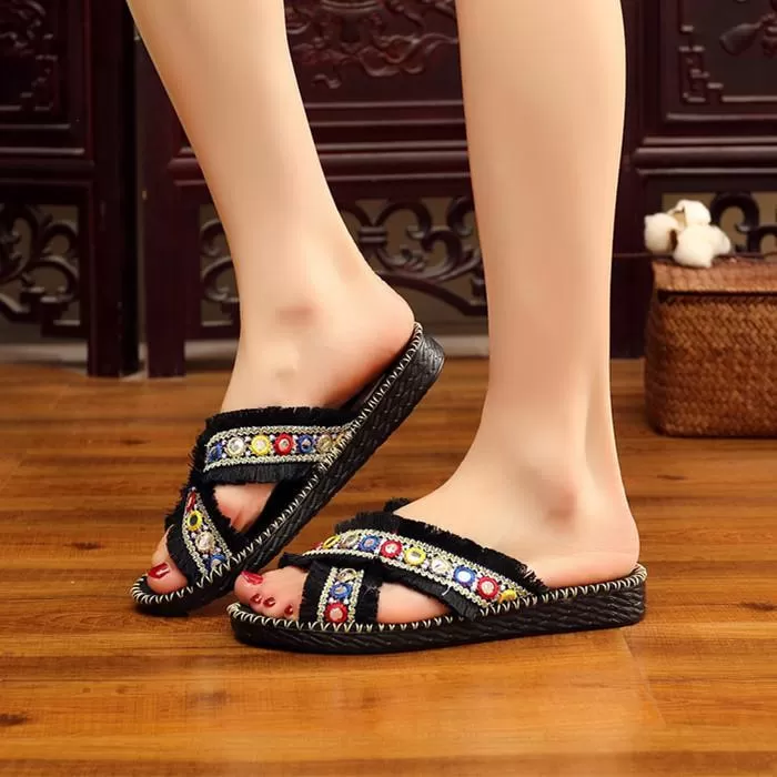 Babakud Ethnic Embroidery Summer Slippers 35-41