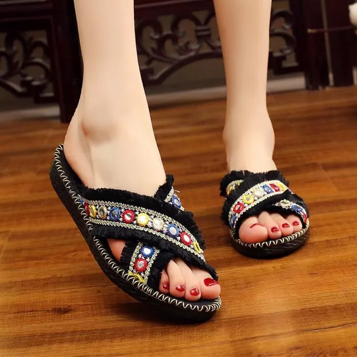 Babakud Ethnic Embroidery Summer Slippers 35-41