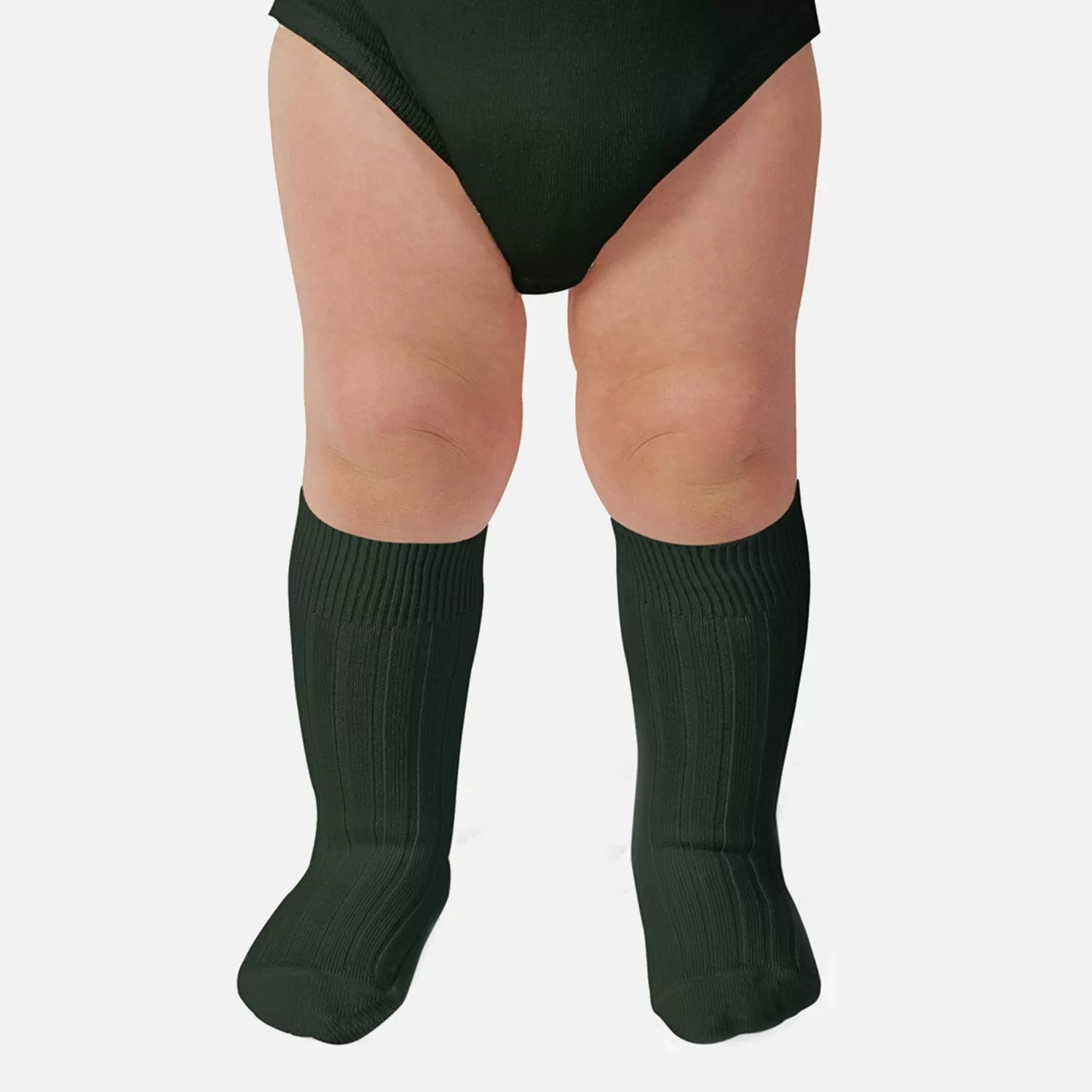 Babies & Kids Cotton Knee Socks - Forest Green