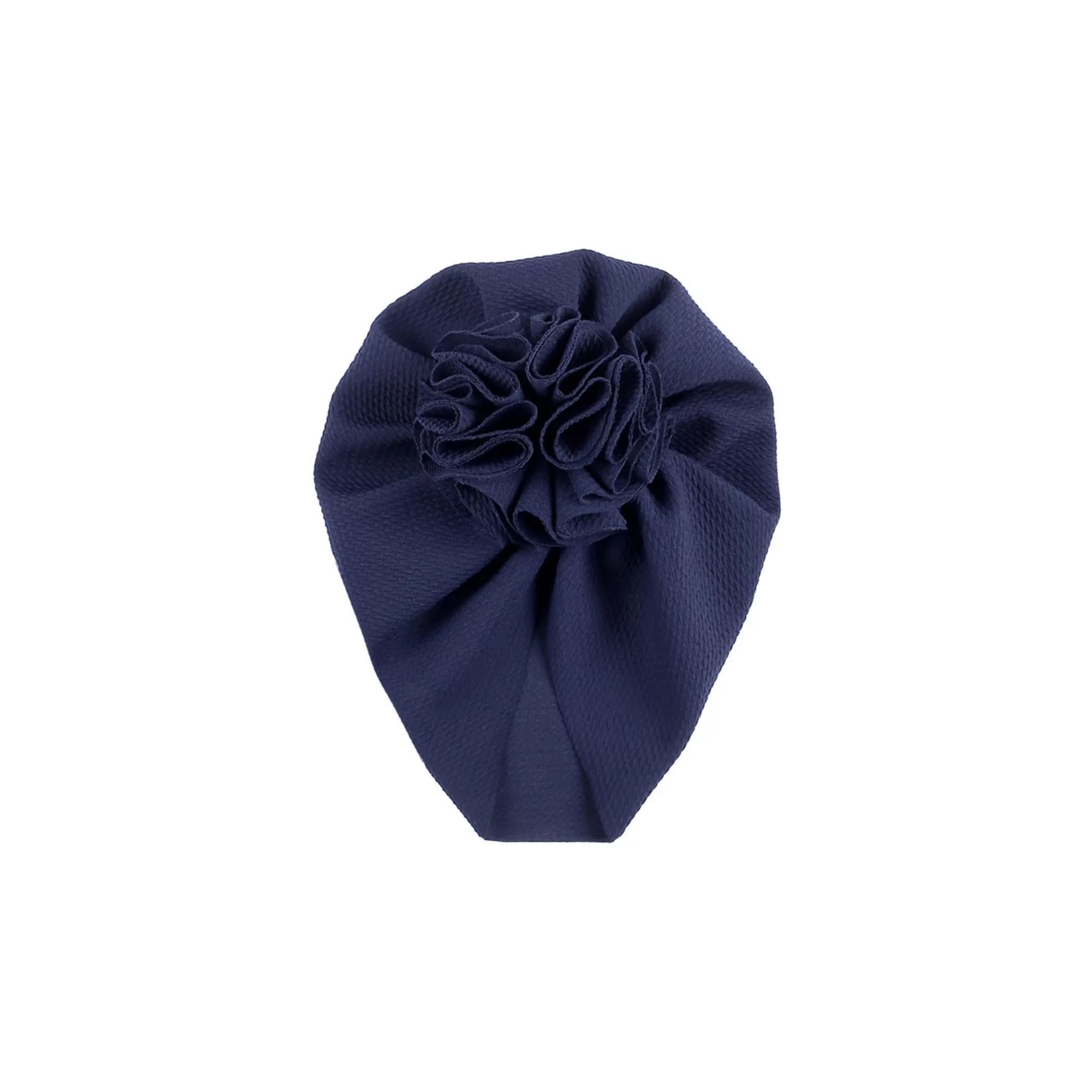 Baby Bobble Knot Turban in Navy