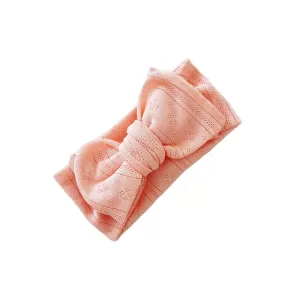 Baby Girl Large Eyelet Topknot Headband Headwrap — Coral