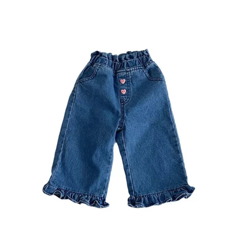 Baby Kid Girls Solid Color Jeans Wholesale 23113066