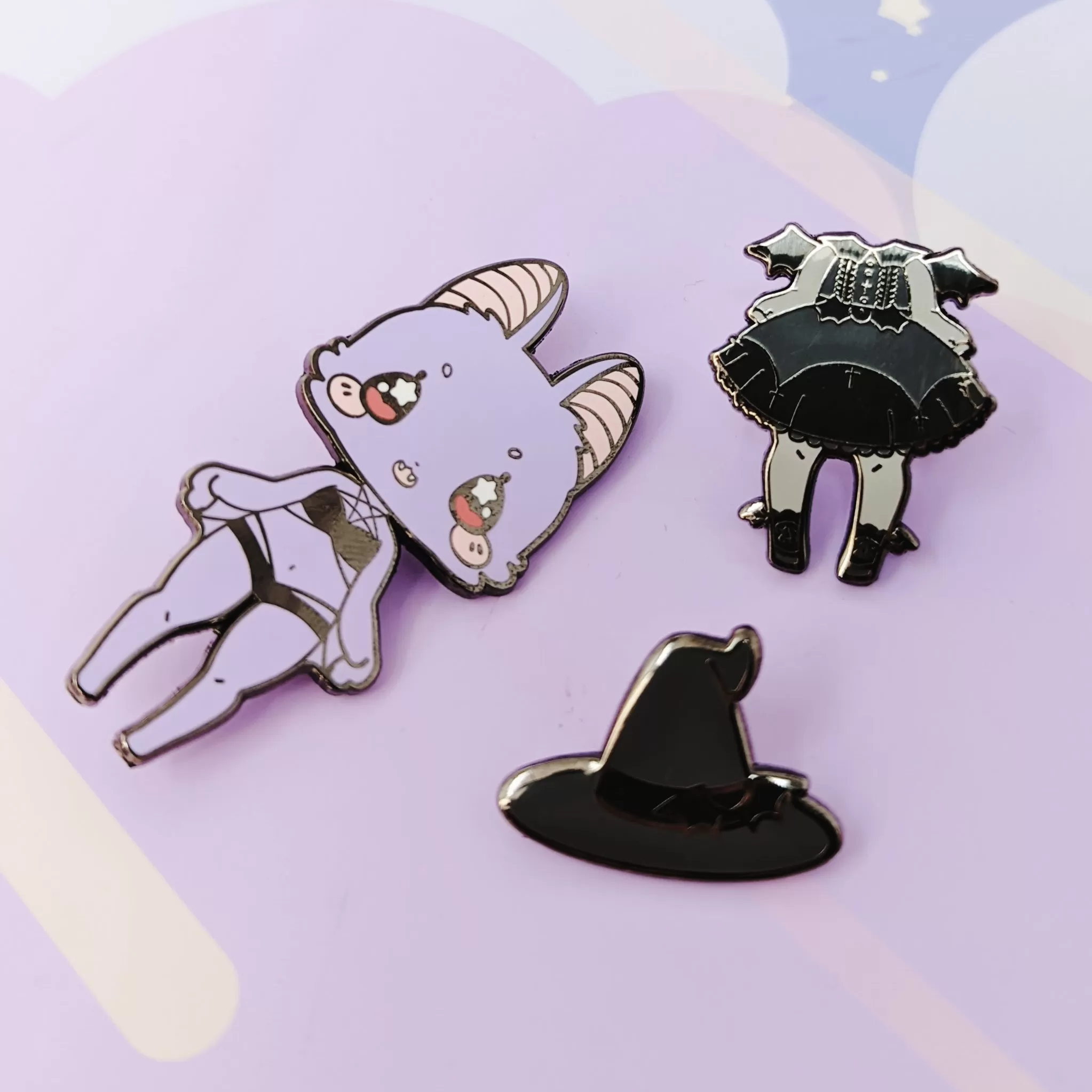 Batya   Spooky Coord -- Hard Enamel Pin Set -- Dress Up Pin Dolls Collection