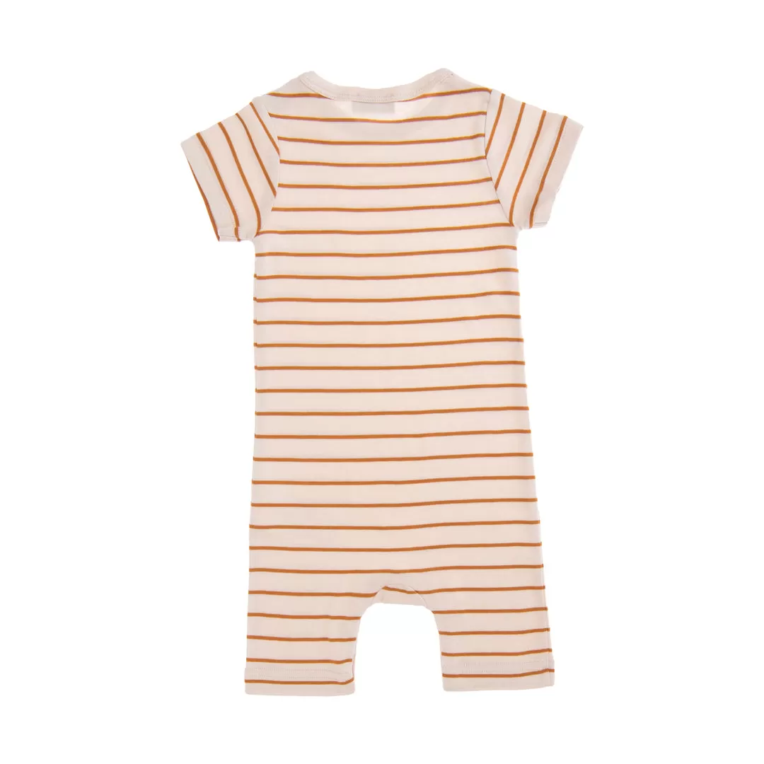 Beige Striped Modal Bodysuit