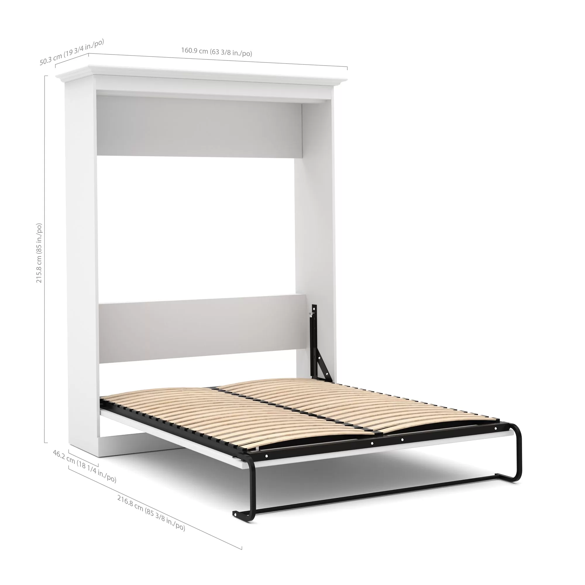 Bestar Audrea Full Wall Bed with Two 25 Storage Units in White