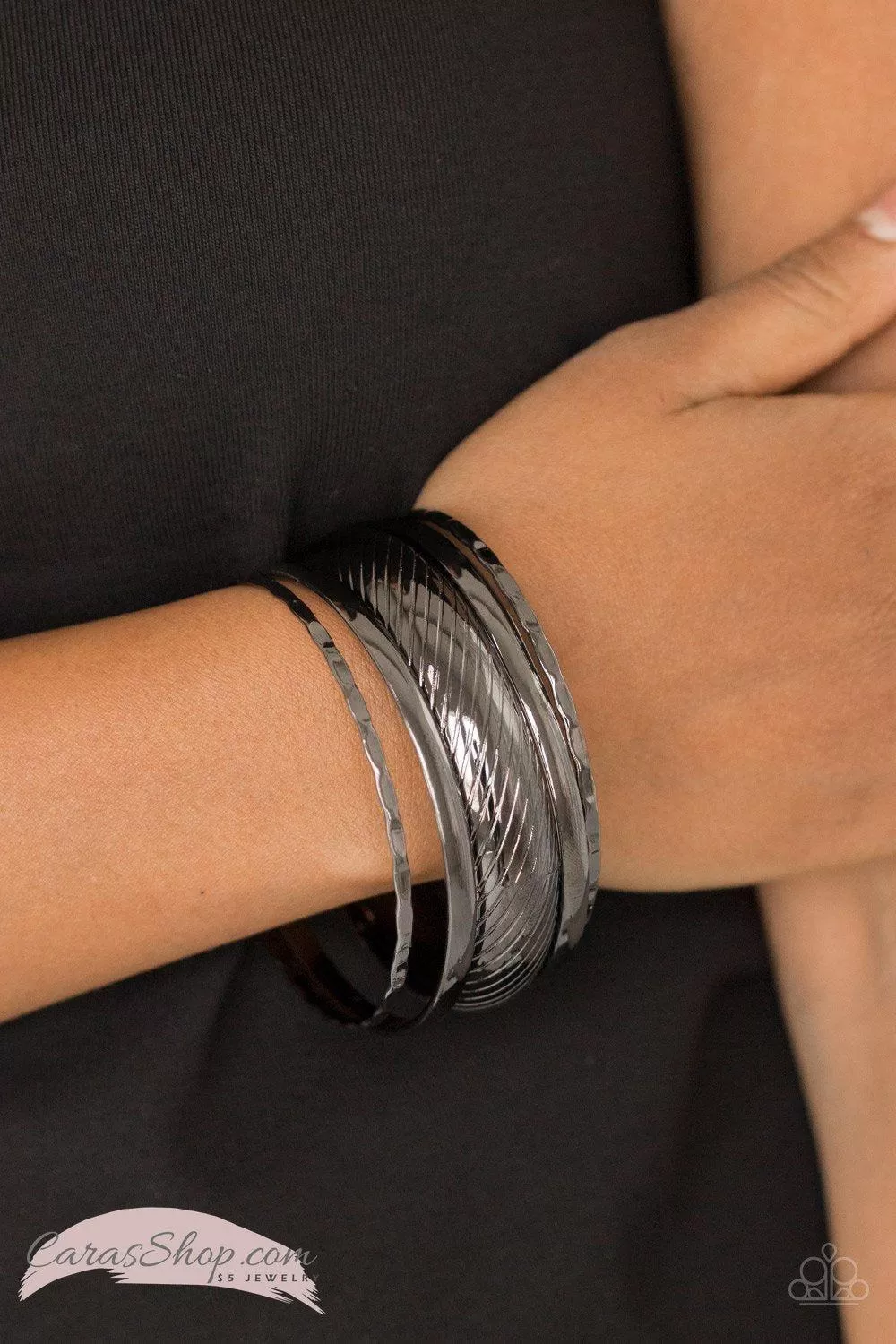 Boss Of Boho Black Bangle Bracelet Set - Paparazzi Accessories