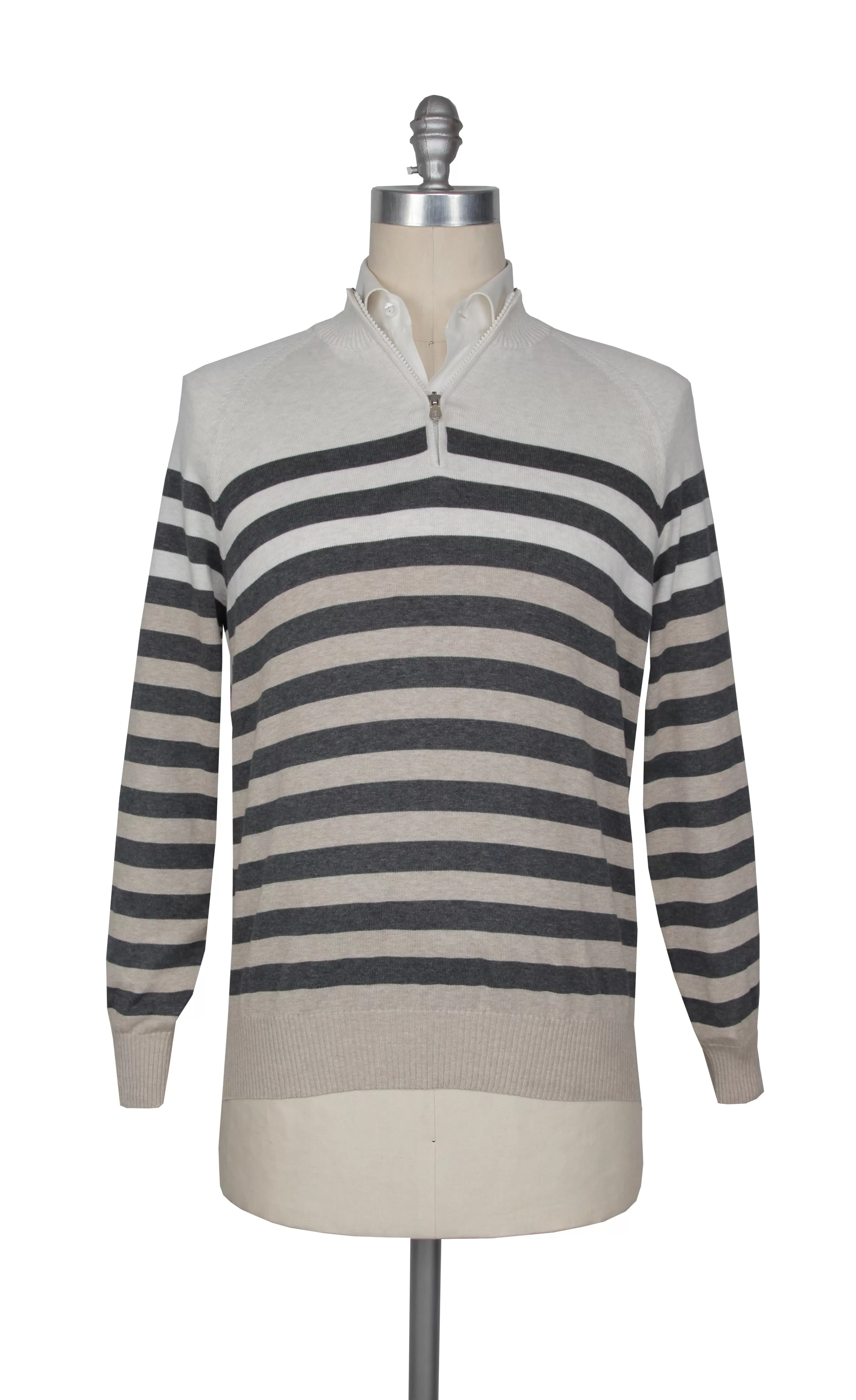 Brunello Cucinelli Beige 1/4 Zip Sweater