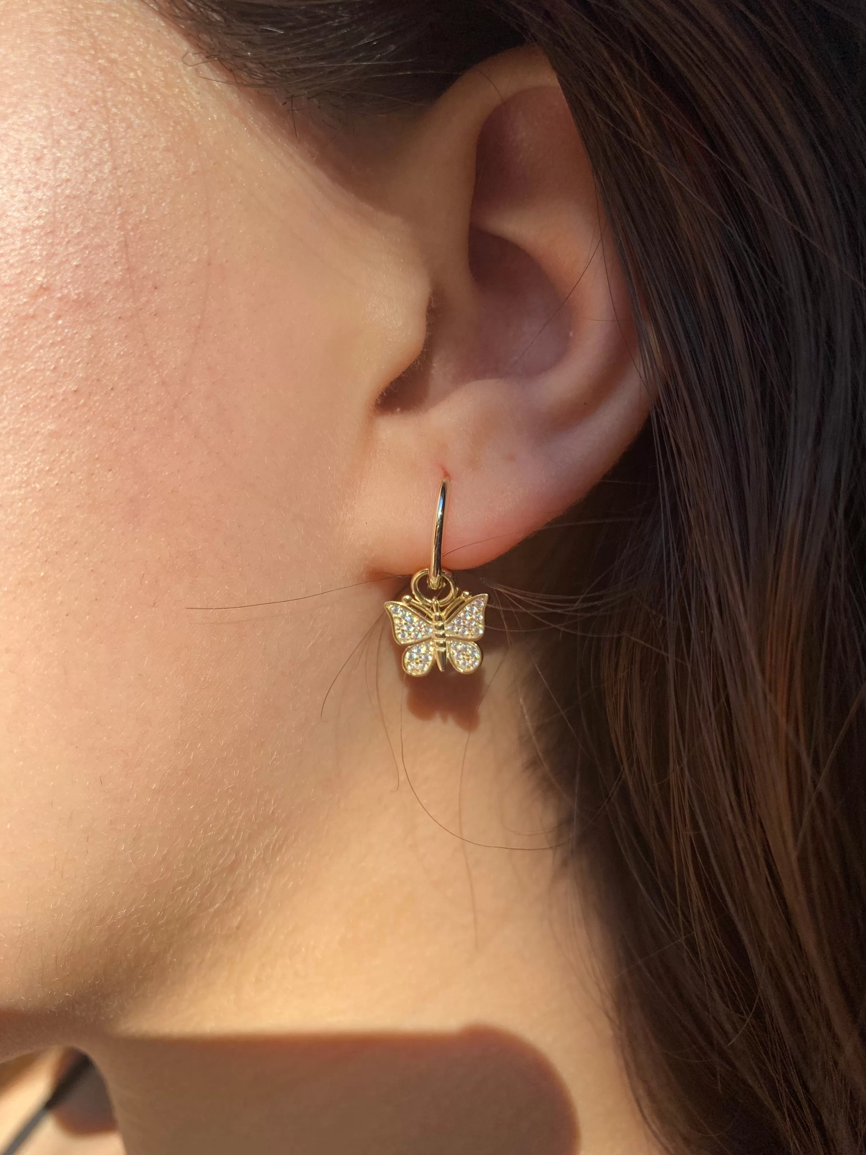 Butterfly Hoop Earrings