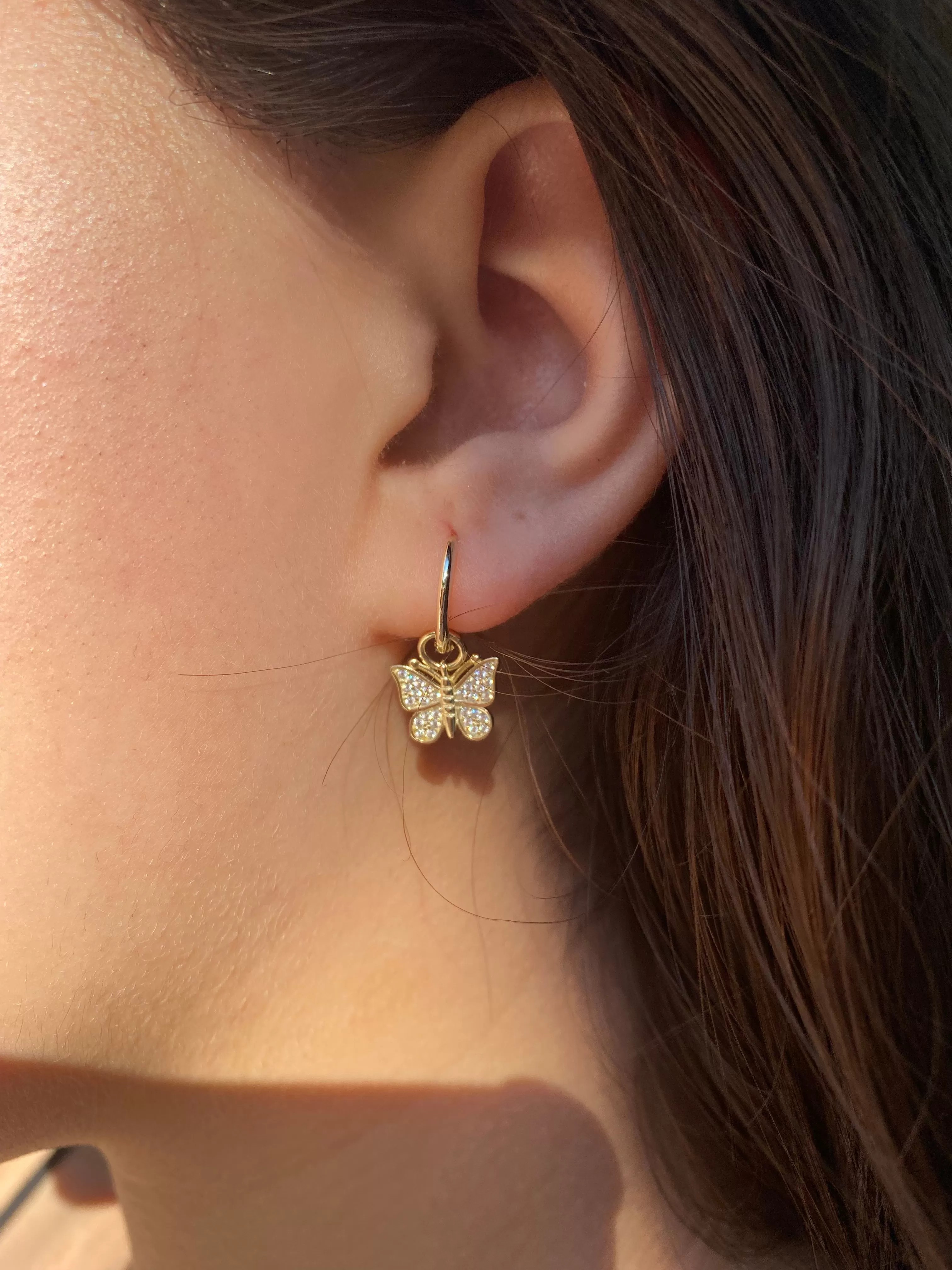 Butterfly Hoop Earrings