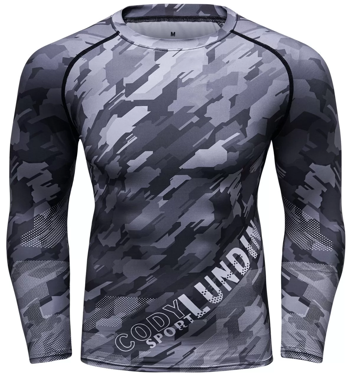 Camouflage Compression 'Digital Grey' Elite Long Sleeve Rashguard