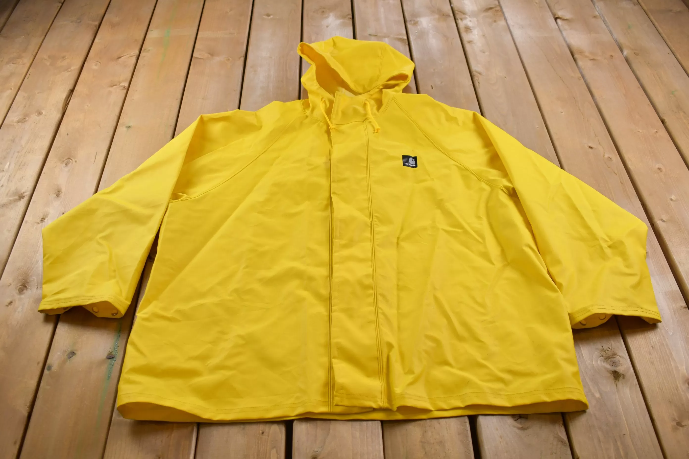 Carhartt Yellow Rain Jacket / Streetwear / Light Jacket / Carhartt Windbreaker / Rain Coat / Carhartt / Yellow Rain Jacket