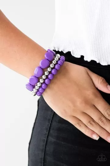 Color Venture Purple Bracelet Set - Paparazzi Accessories