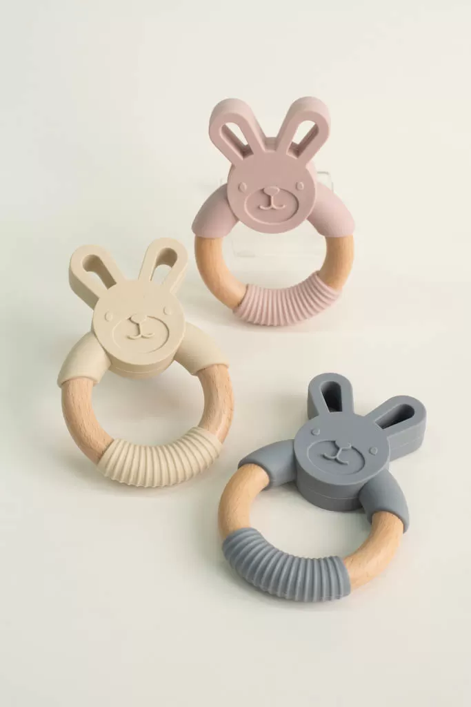 Cream Bunny Teething Ring